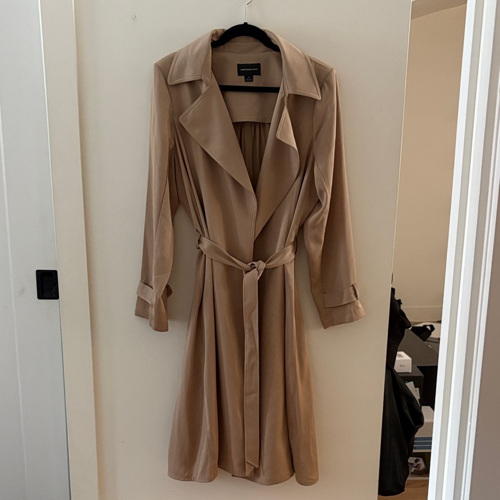 Something Navy Beige Trench Coat